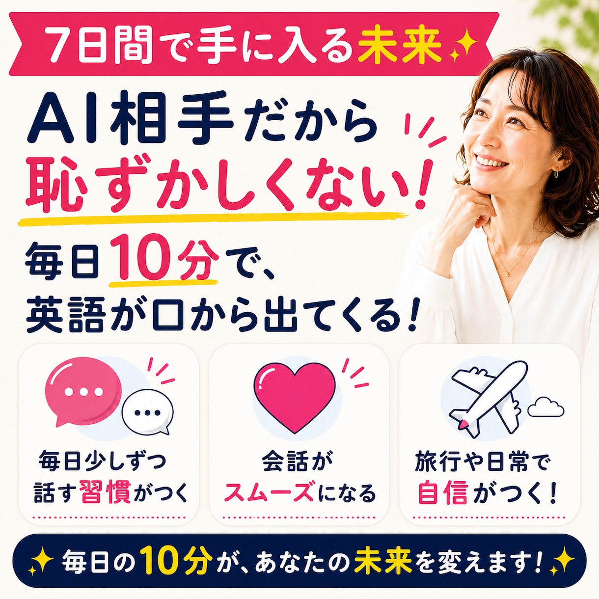 英語初心者向け｜専用AI英会話7日プラン作ります 講師歴19年｜英語を口に出す最初の7日間を整えます イメージ5