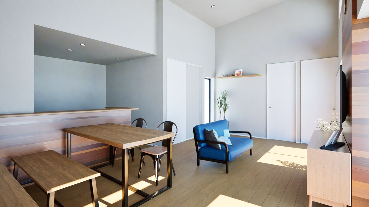 建築士が内観パースを作成いたします 低価格で高品質な建築パースを作成します。 イメージ3