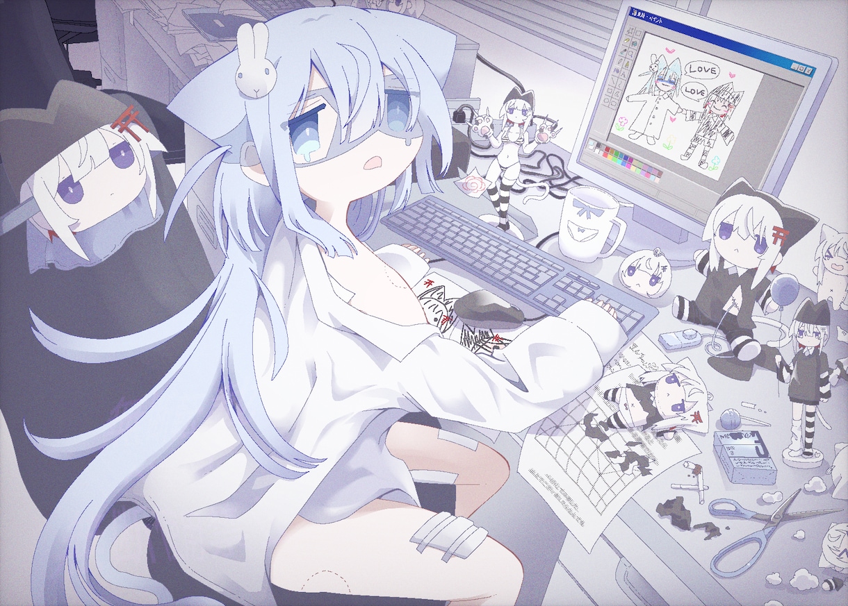 可愛い女の子をお描きします 病み可愛い、ゆる可愛いなどお客様好みのイラストをお届け… イメージ3
