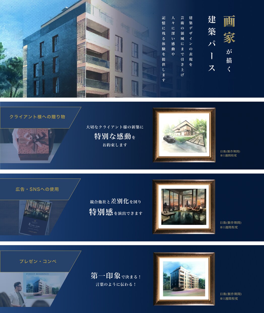 手描き建築パースを製作致します 特別なプレゼンやプレゼントに、特別な手描きパースを イメージ5