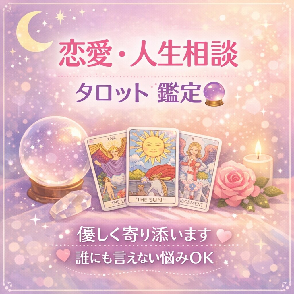 1人で抱え込まないで。タロットで優しく寄り添います あなたの気持ちに寄り添います。 イメージ1