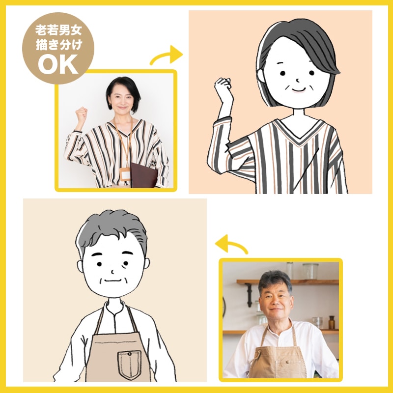 シンプル＆ナチュラルな似顔絵を制作します 顔写真がなくても描ける雰囲気似顔絵イラスト イメージ4