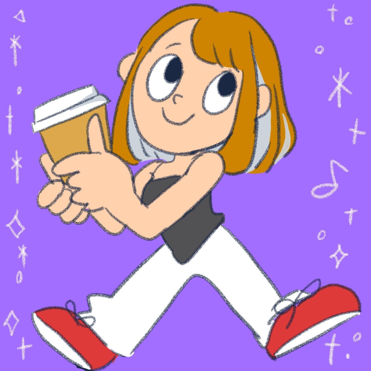 シンプル90年代風【手描き】ゆるかわいい描きます 子どもの落書き風アート⭐︎アイコンやプレゼントにイイカンジ♫ イメージ3