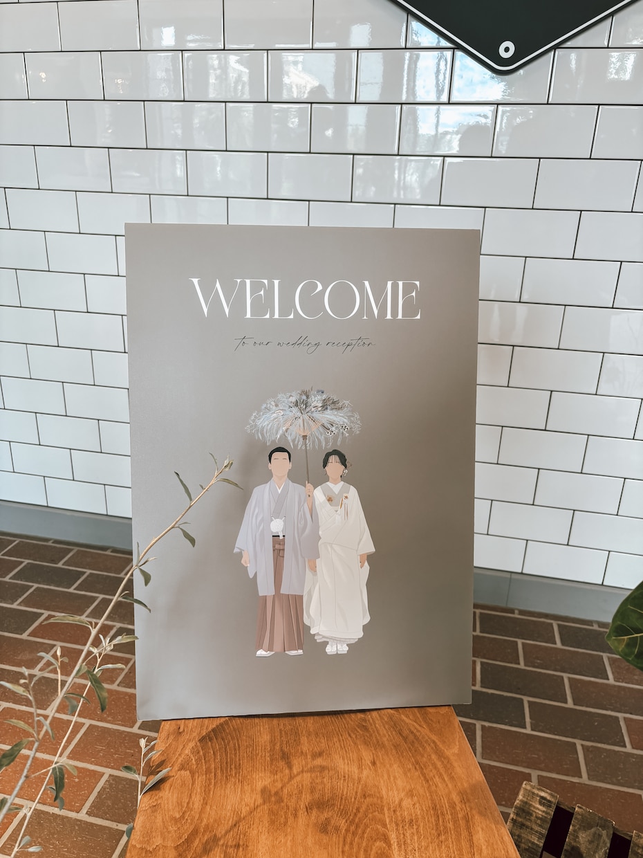 結婚式ウェルカムボード| 韓国風イラスト作成します ウェルカムボード・結婚式アイテム・記念日にも イメージ2