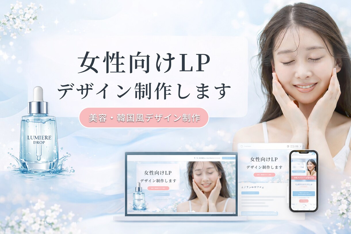 女性向けLPデザイン制作します 美容・韓国風デザインも対応可能です イメージ1