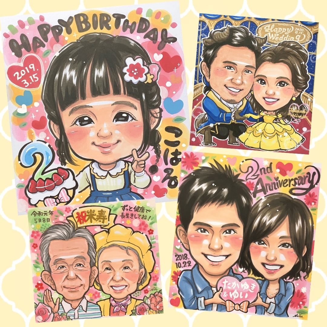 プロの似顔絵師が！可愛い似顔絵♡をお描きします 一目見ただけで幸せになれる♡明るく可愛い手描き似顔絵！ イメージ2