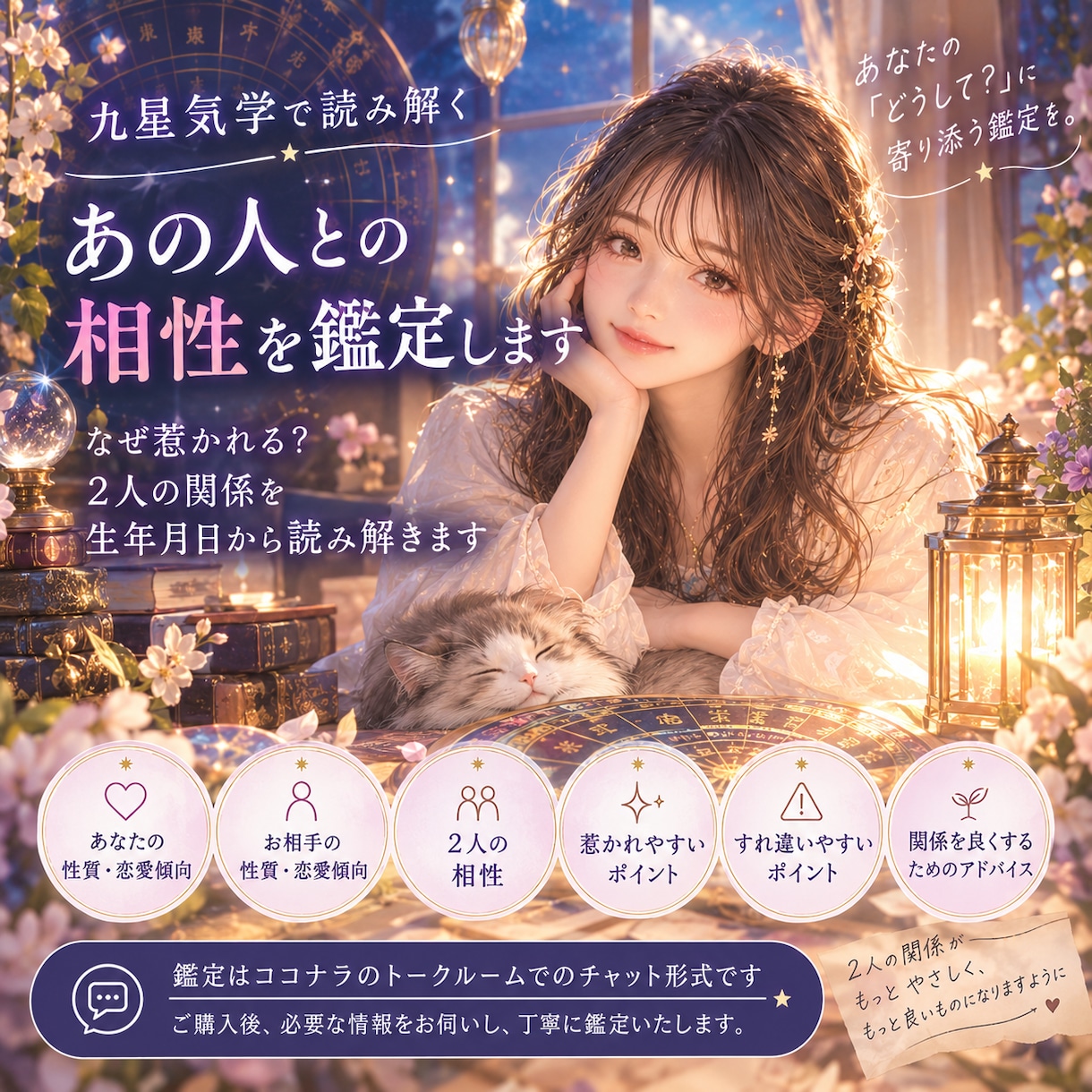 九星気学であなたとあの人の相性を鑑定します 生年月日から2人の性質と恋の流れを読み解きます イメージ1