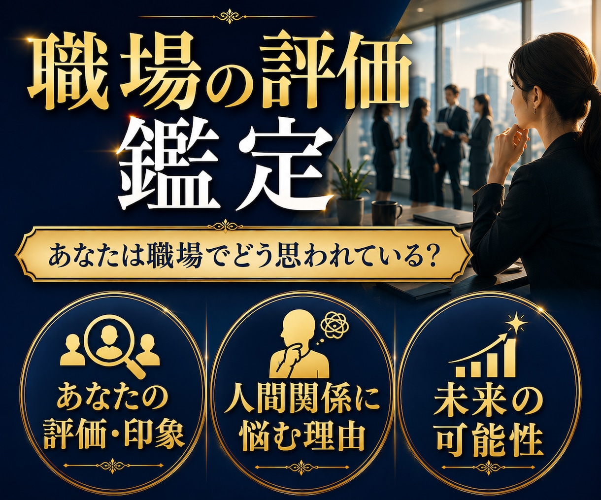 昇進/転職に◆職場でのあなたの仕事の評価を占います 自分はどう見られてる?なぜいつも人間関係に悩む？霊視四柱推命 イメージ1