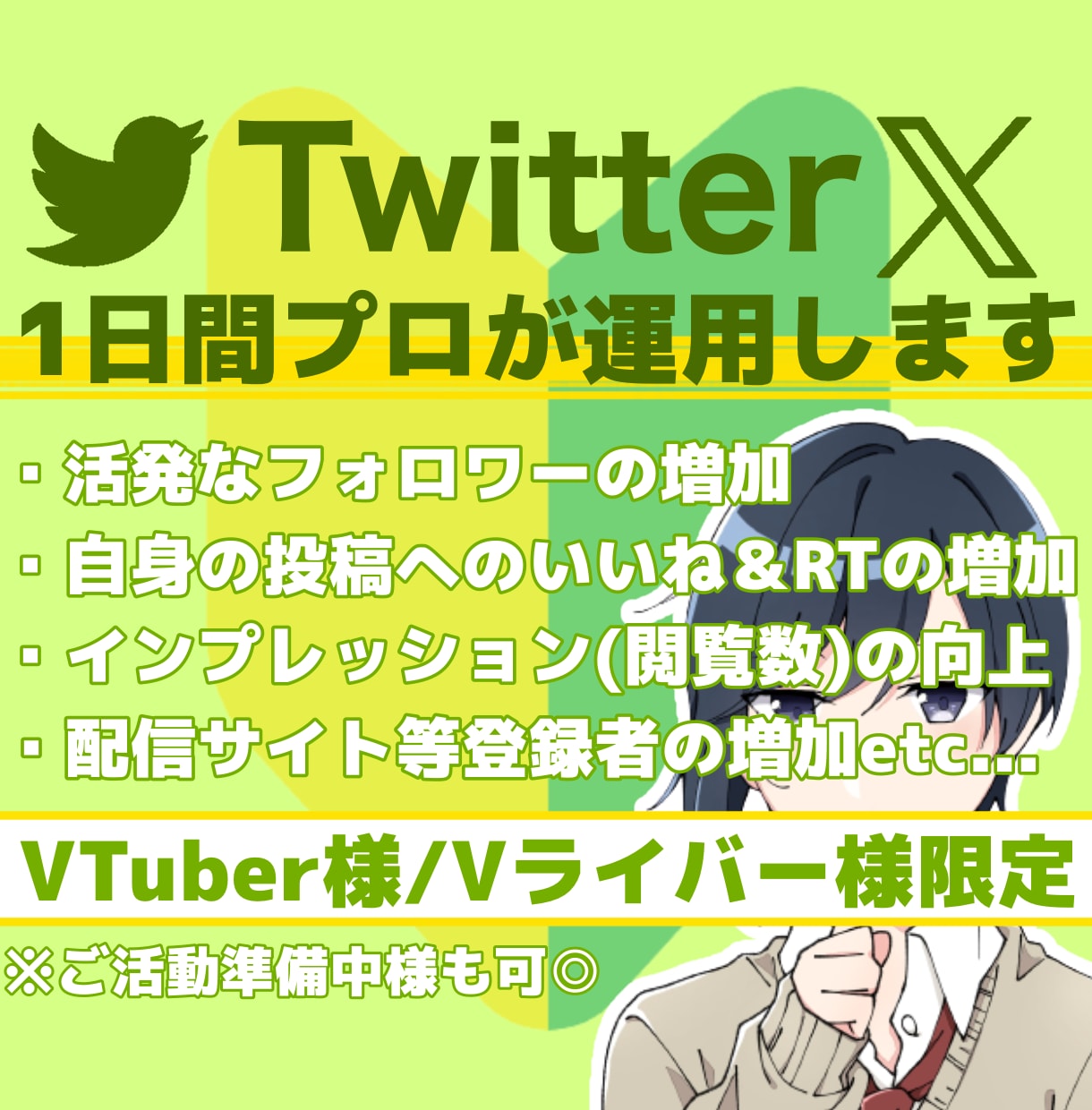 VTuber専用！プロがTwitterを運用します お試しで１日～ご利用◎Vライバー様も◎専属プロがXを運営！ イメージ1
