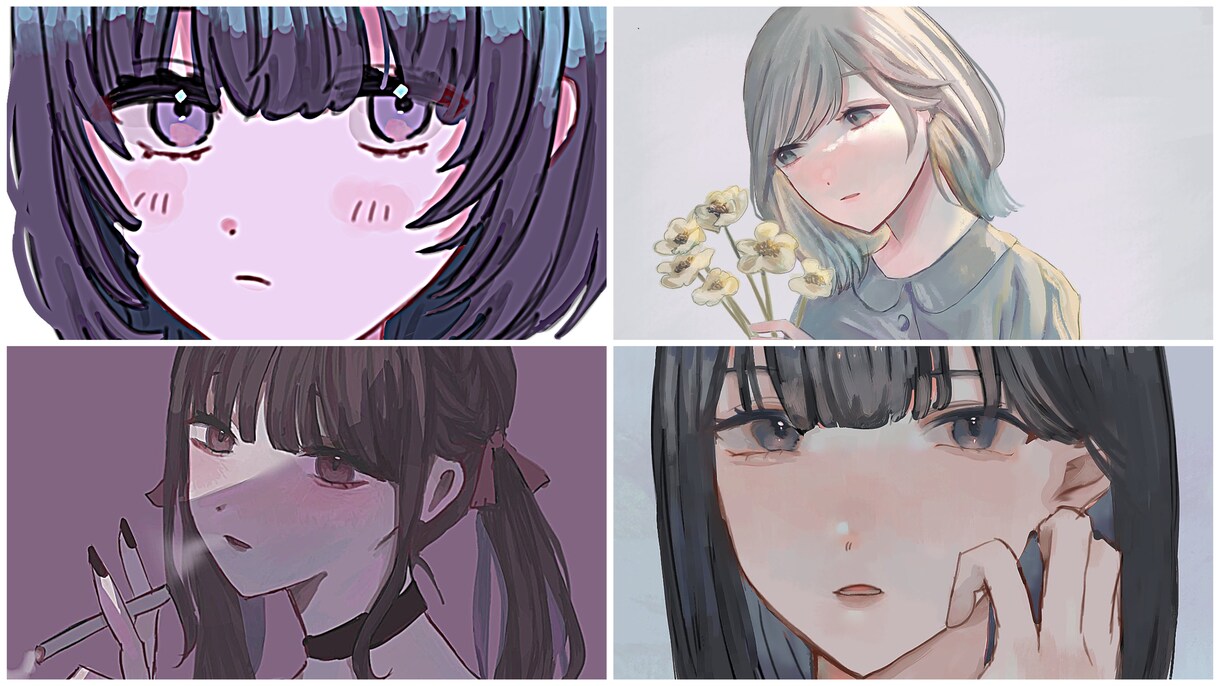 ゆめかわ、儚げな女の子をイラスト描きます 夢絵、3L、コテキャなんでも◎アイコン、ヘッダー、サムネに！ イメージ2