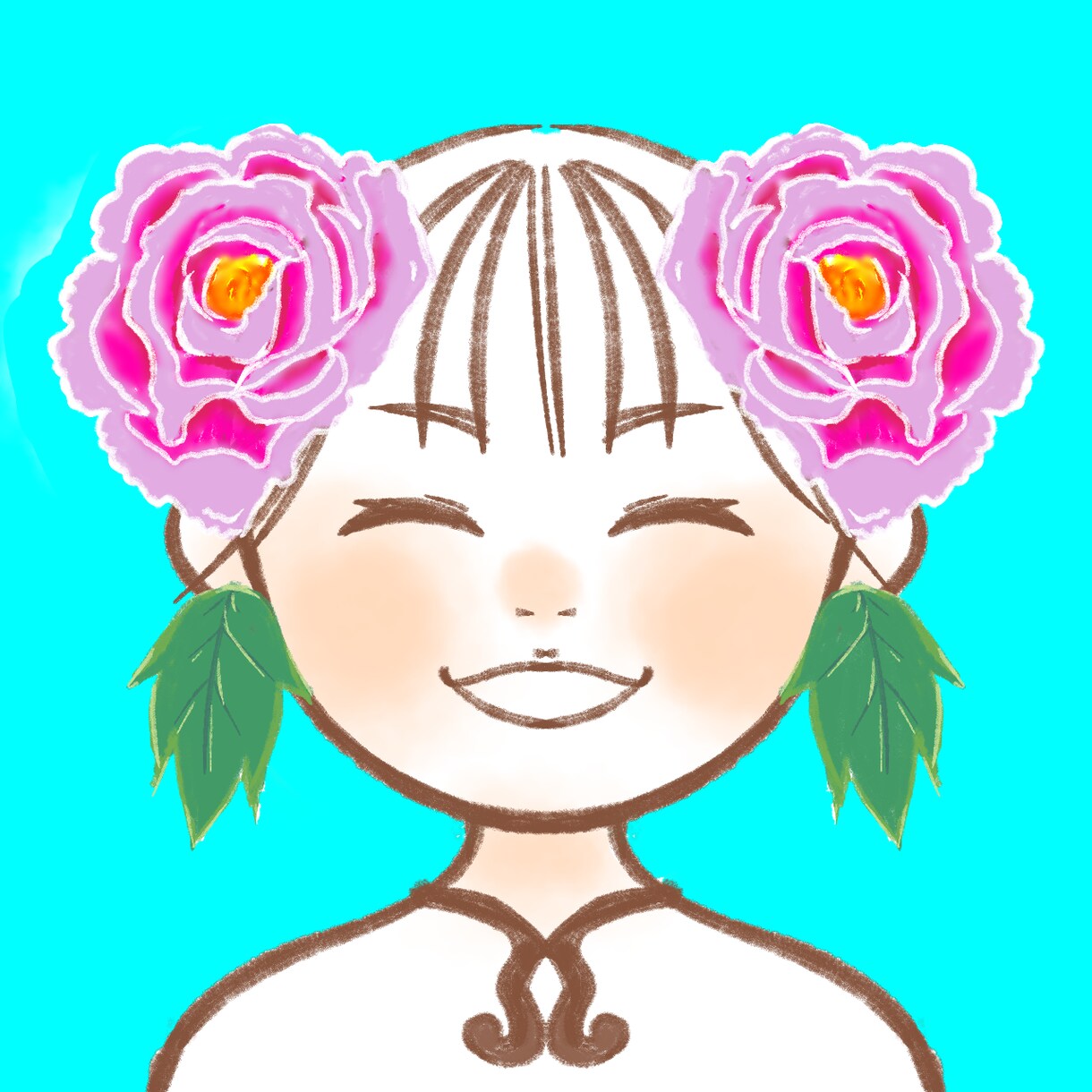 花✕人物のアイコン作成します 華道経験者が花をあしらった似顔絵イラストを作成します。 イメージ2