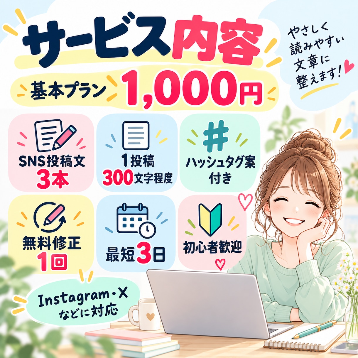 Instagram・SNS投稿文を作成します 伝えたい内容を自然で読みやすいSNS文章に整えます イメージ2