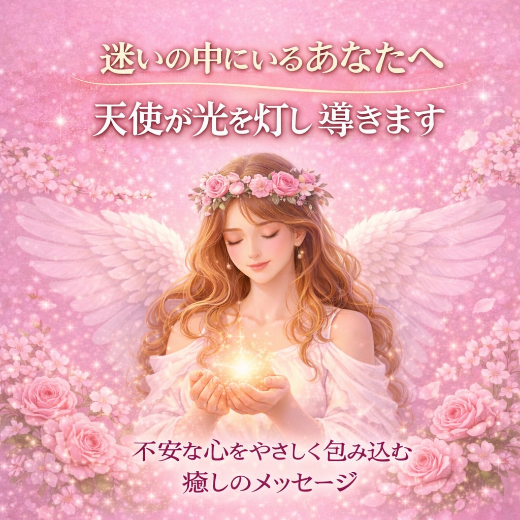 迷いの中にいるあなたへ天使が光を灯し導きます 不安な心をやさしく包み込む癒しのメッセージ イメージ1
