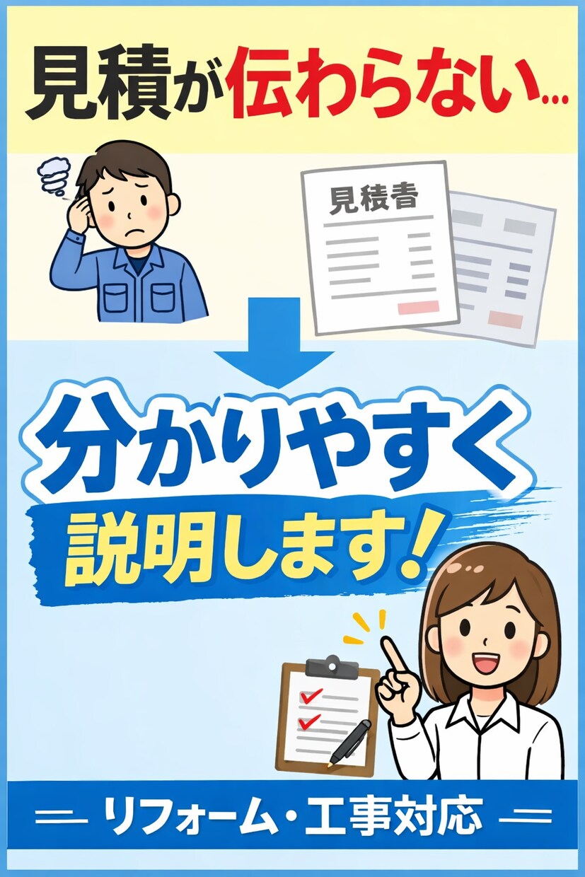 工事見積を分かりやすく説明文にします 専門用語を使わず、安心感のある説明文を作成します イメージ1