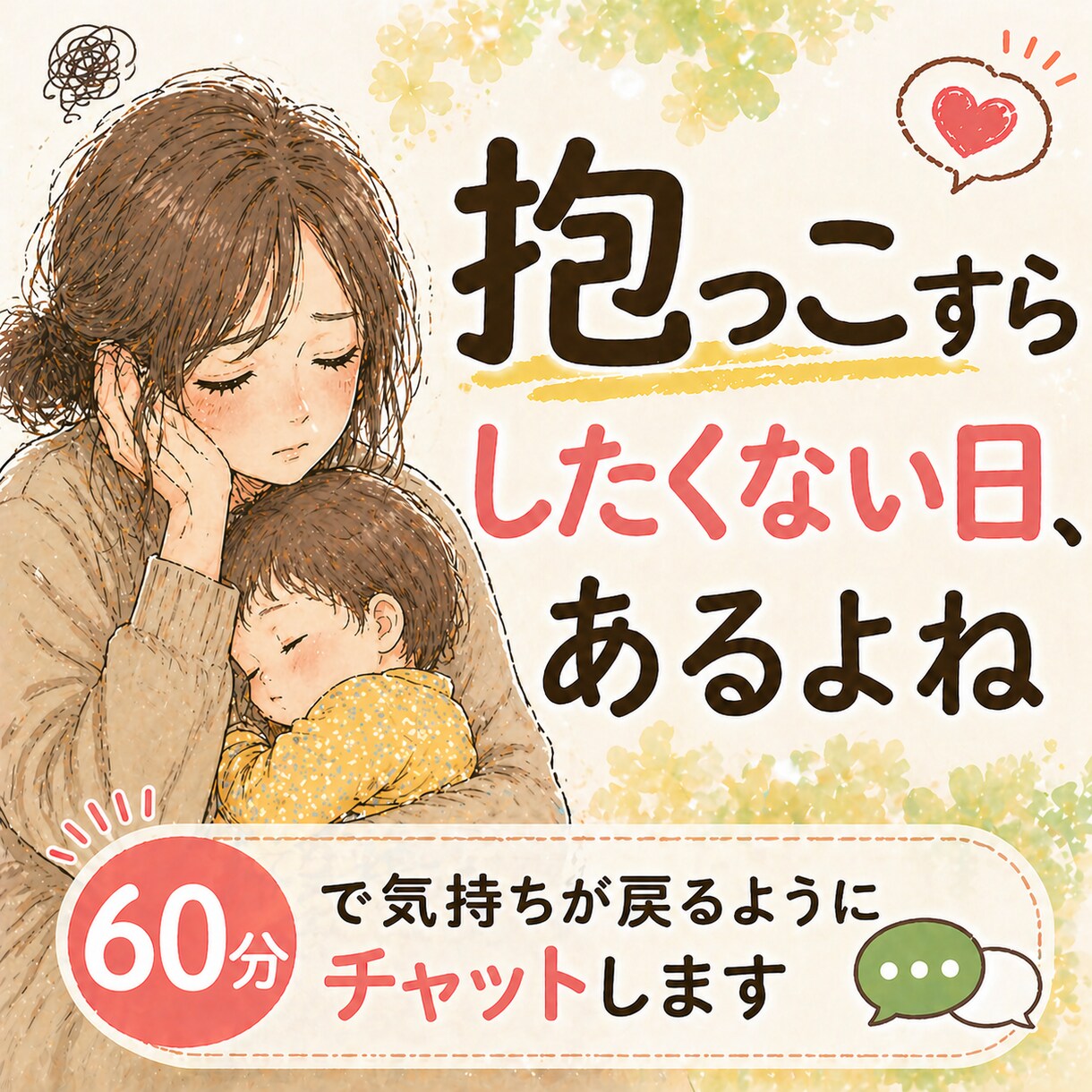 1時間集中！悩んでることチャットします 回数無制限。LINE感覚で即レスいたします。 イメージ1
