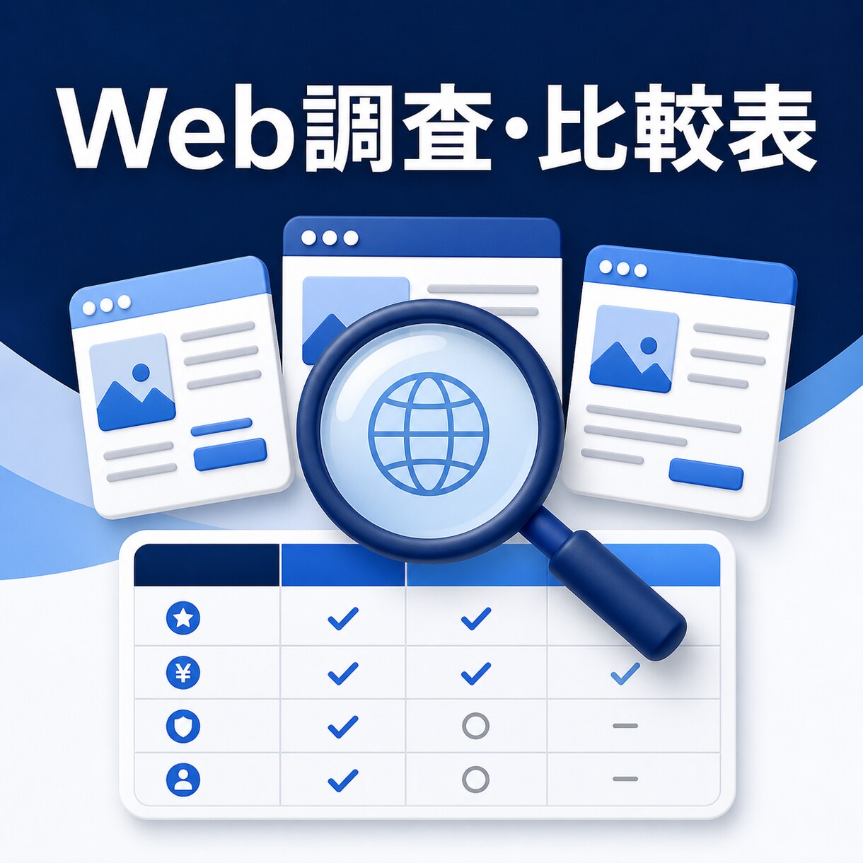 Web調査を行い比較しやすい一覧表にまとめます 競合・商品・店舗・サービスを調べ出典URL付きで整理します イメージ1
