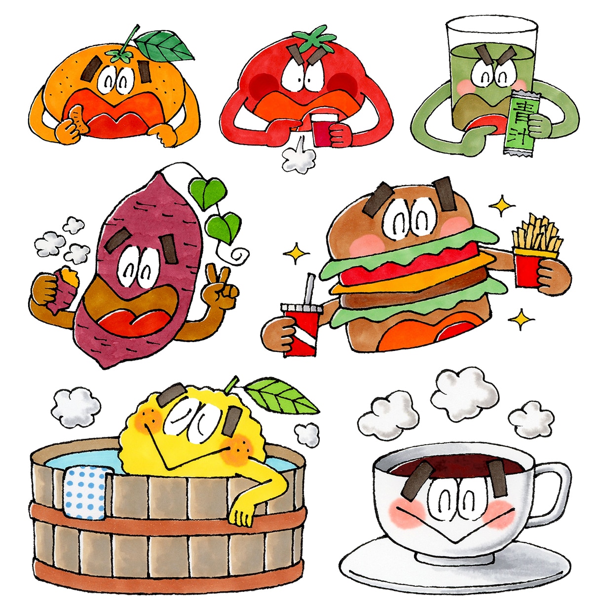 かわいい擬人化キャラクター描きます [アナログ手描き]ウェブ、SNS、印刷物などの挿絵にどうぞ！ イメージ3