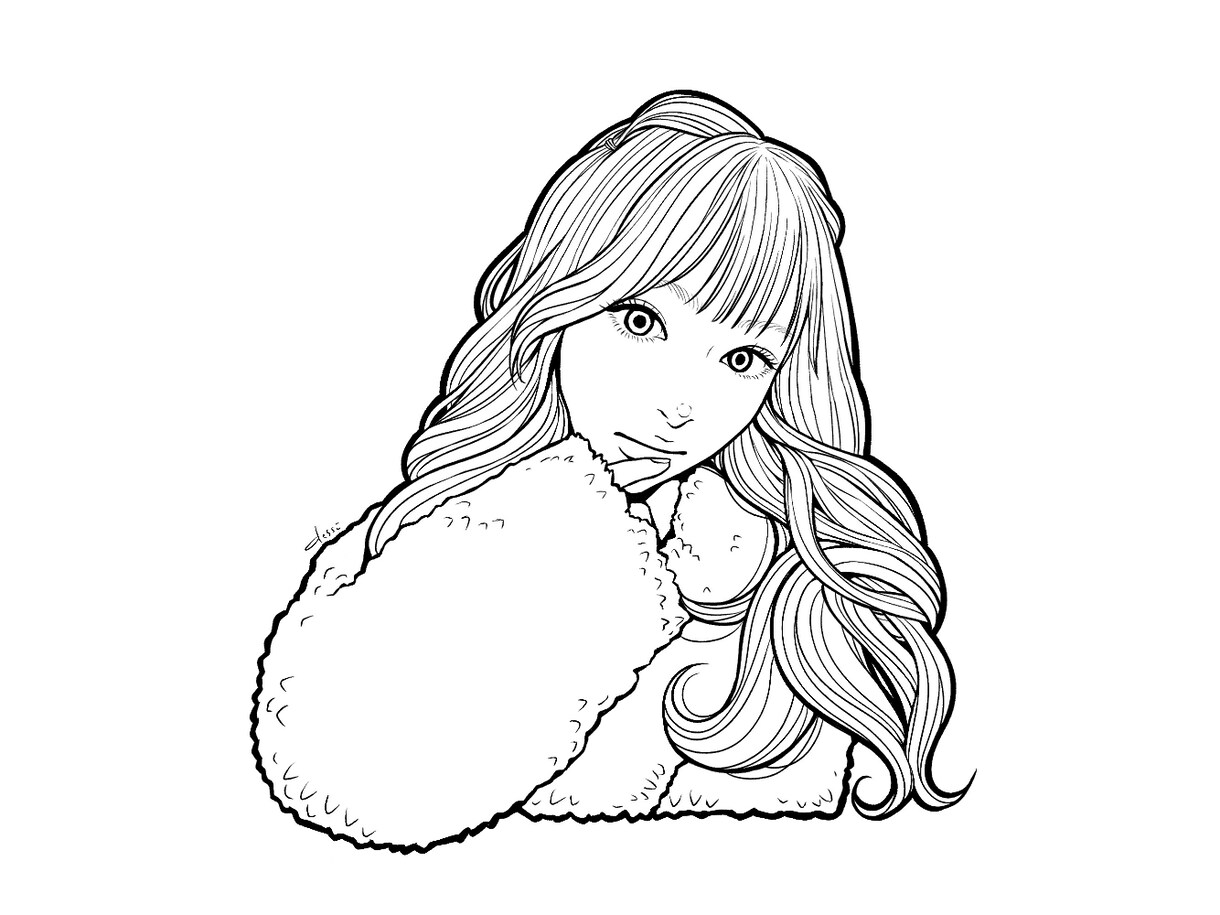 ペーパーアイテムに使える！線画の似顔絵お描きします ステッカーみたいな似顔絵。結婚式やイベントのノベルティに。 イメージ4