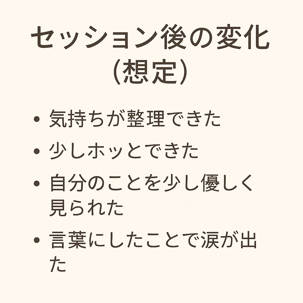 安心して話せる対話セッションします 誰にも話せなかった気持ちに優しく寄り添います イメージ4