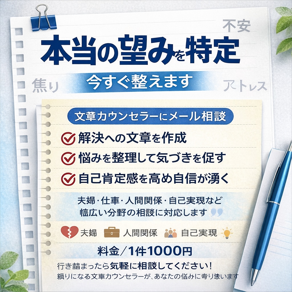 あなたの感情の奥の本当の望みを特定し今すぐ整えます 苦しさの正体を見抜き、落としどころへ イメージ2