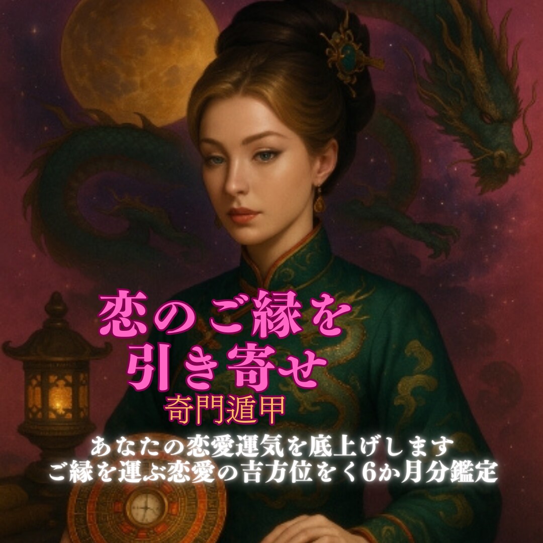 本日まで３０００円恋のご縁を引き寄せ♡奇門遁甲ます ご縁を運ぶ恋愛の吉方位を導きます　6か月分 イメージ1