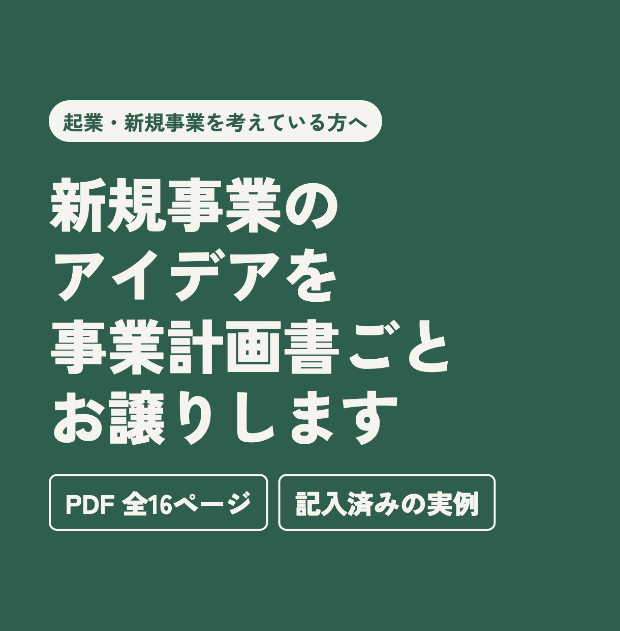 新規事業アイデアと事業計画書をPDFでお渡しします 起業・新規事業のアイデアを事業計画書ごとお譲りします イメージ1
