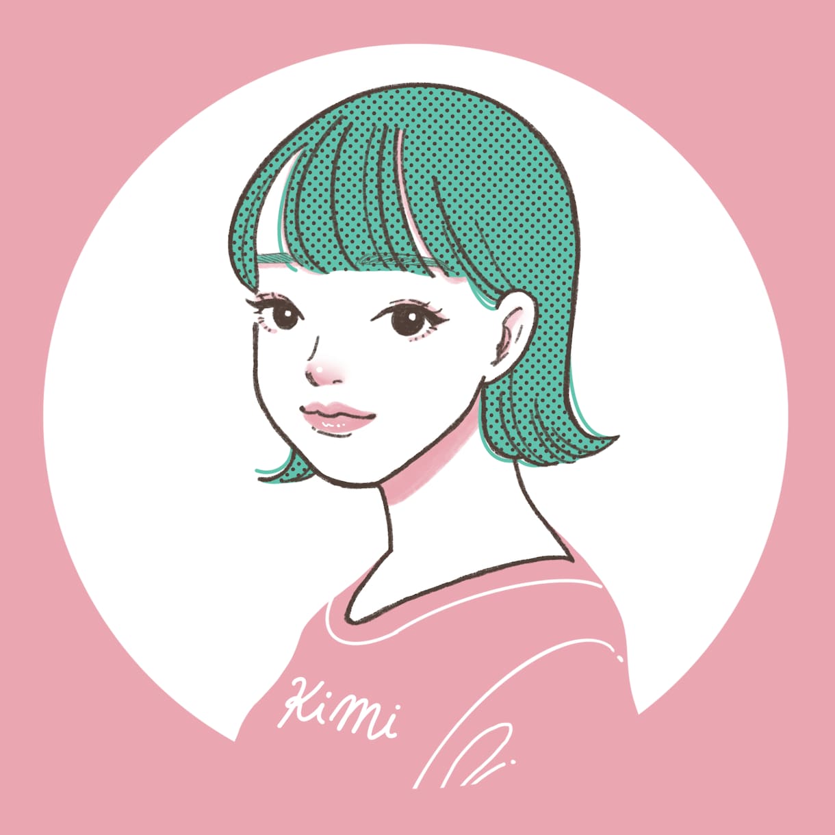SNS用の似顔絵イラスト描きます エモかわいいタッチと、2色カラーのアイコンイラスト イメージ2