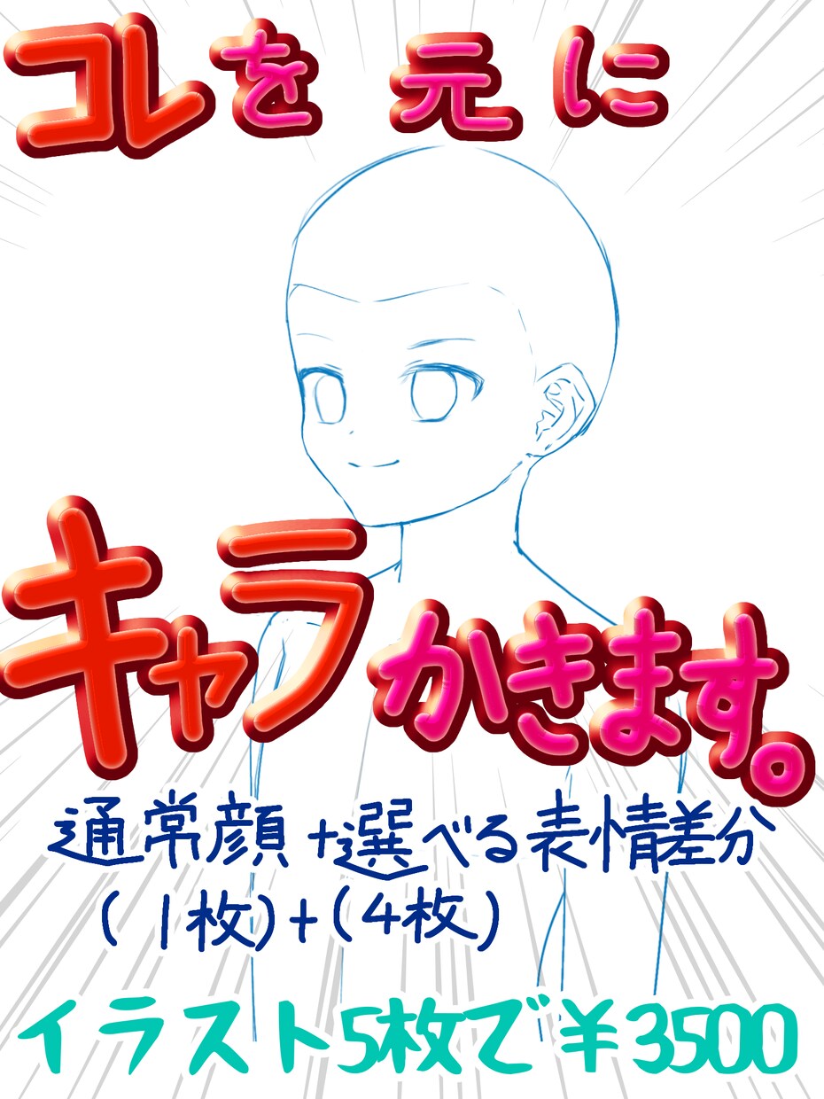 TRPGなどの立ち絵を描きます 雛型は決まってるのでキャラと表情指定だけでOK！ イメージ1