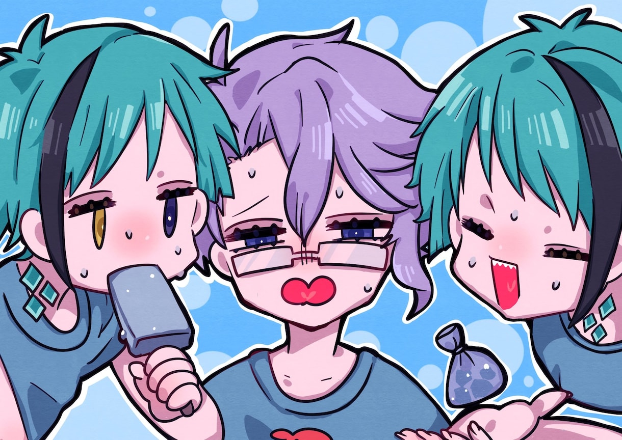 イラスト制作致します 【歌ってみたなどにも】彩度高めビビットな絵柄が得意です イメージ5