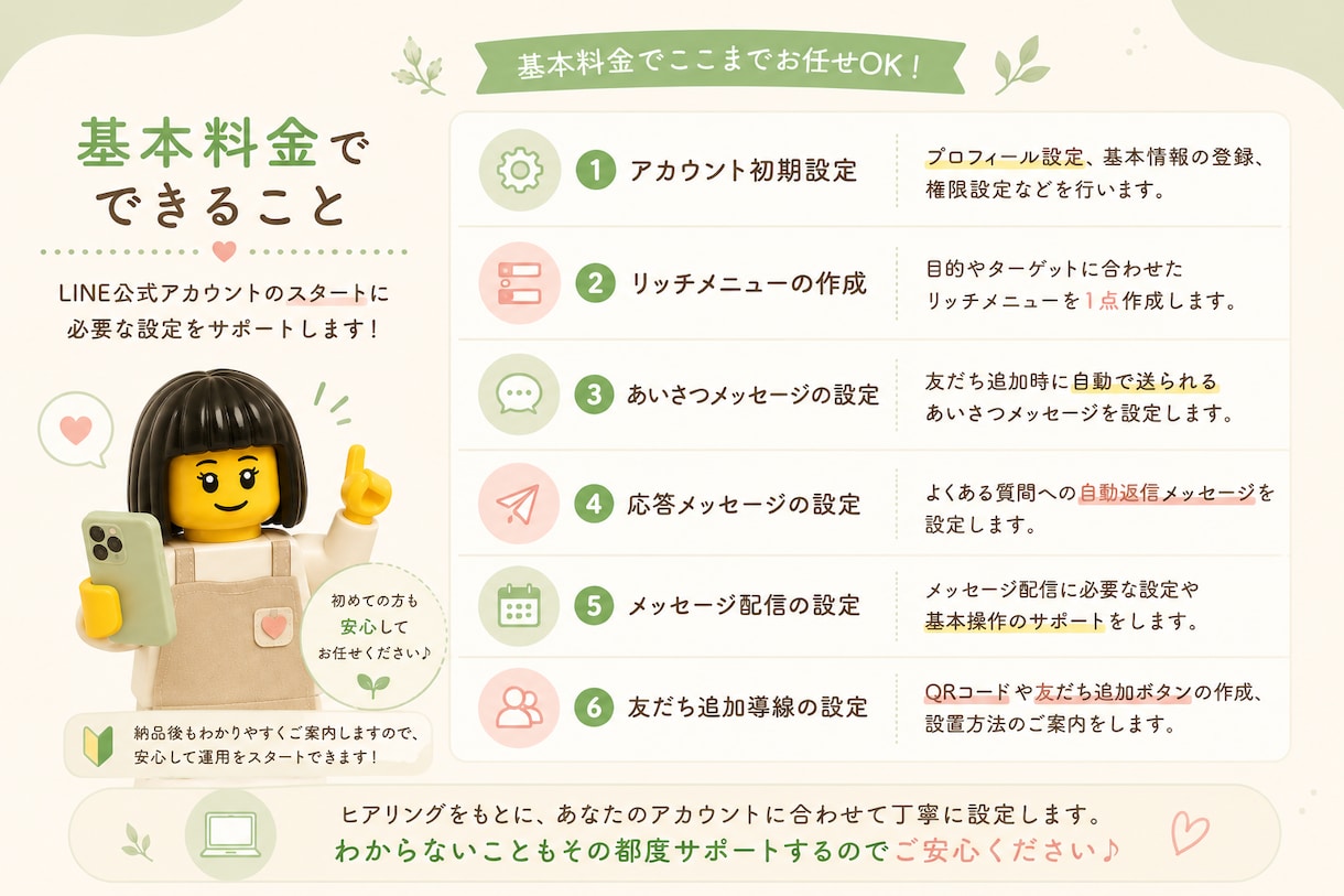 LINE公式アカウントの設定・運用をお手伝いします 実店舗での運用経験を活かし丁寧にサポートします イメージ3