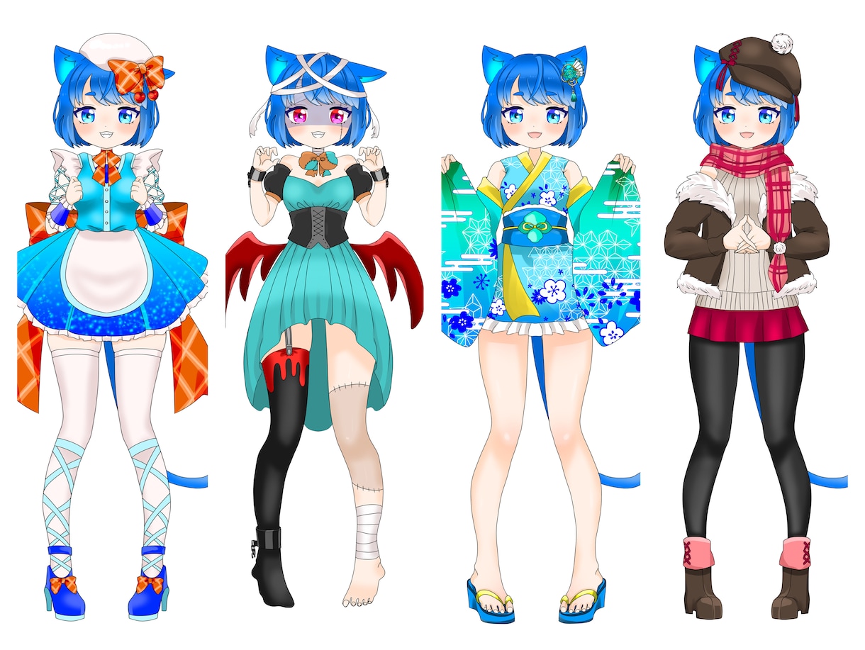 live2D用パーツ分けイラスト描きます VTuberさん、配信者さんにピッタリのお体仕立てます！ イメージ7