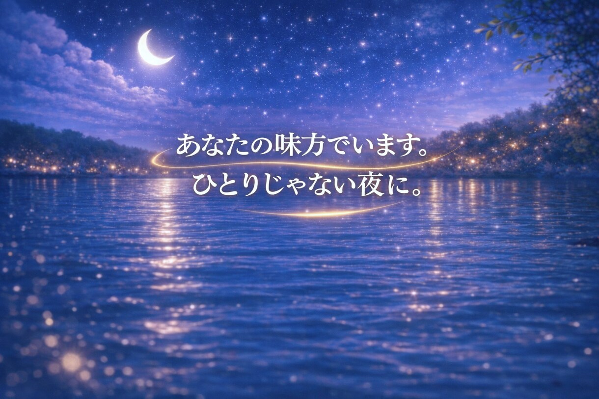 眠れない夜、ひとりじゃないです。今すぐお話できます 悩みでも、秘密でも、何でも大丈夫。 静かに寄り添います。 イメージ4