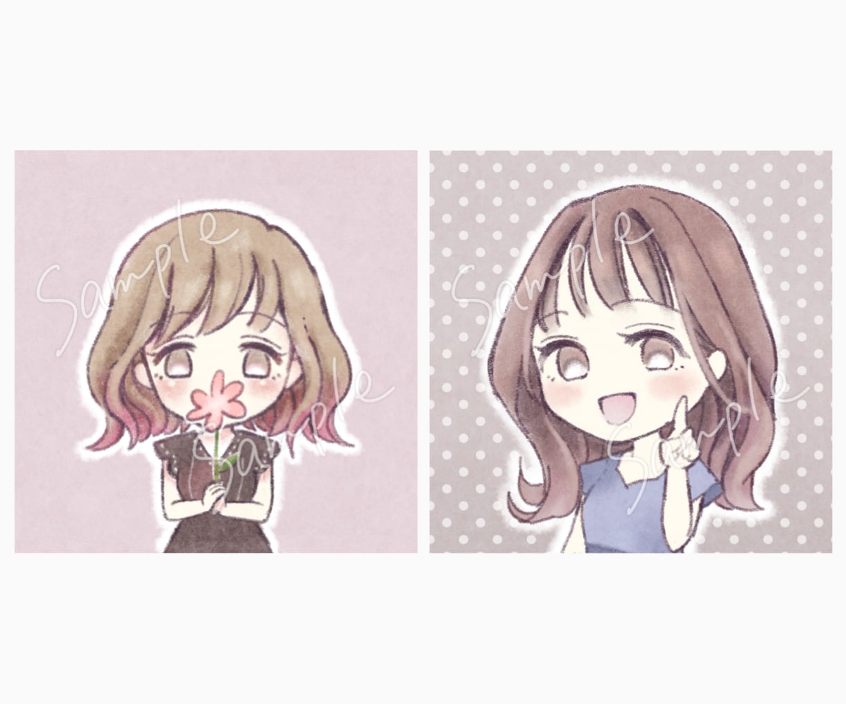 ふわっとやさしい雰囲気のアイコンお描きます 落ち着いた色味なので大人かわいい印象になります♪ イメージ6