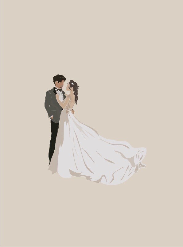 淡い雰囲気の似顔絵描いています wedding、お子様や家族との思い出描きます イメージ1