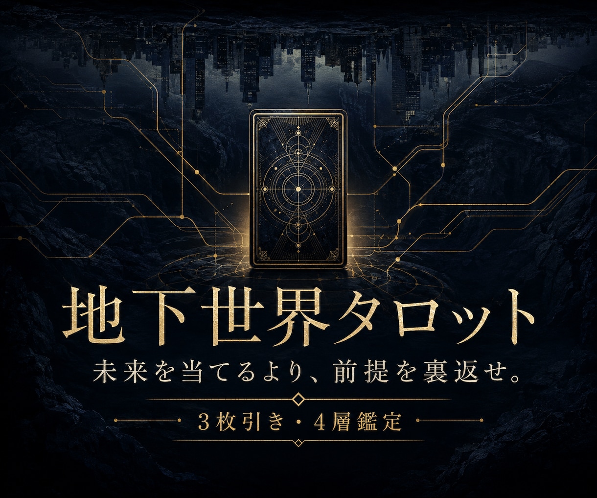 前提を裏返す地下世界タロットで鑑定します 未来を断定せず、悩みの前提を反転して出口を探します イメージ1