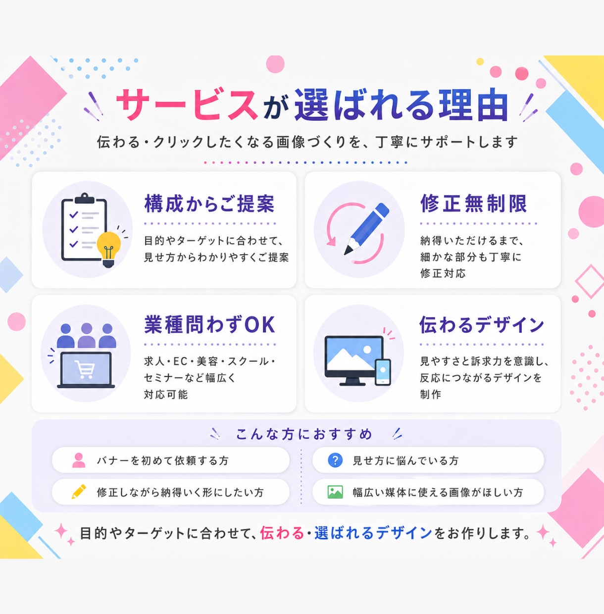 伝わる × 反応が出る。バナー／ヘッダー制作します 売上UP×集客UPにつながる SNS・広告バナーを制作 イメージ3