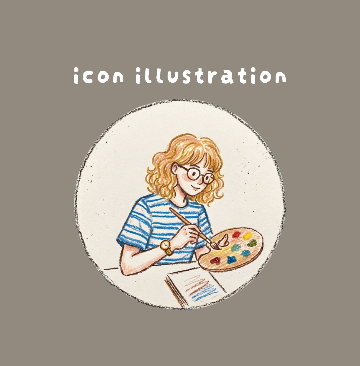 クレヨンタッチで温かみのあるSNSアイコン描きます 手書き風イラスト｜お仕事や趣味に使えます イメージ1