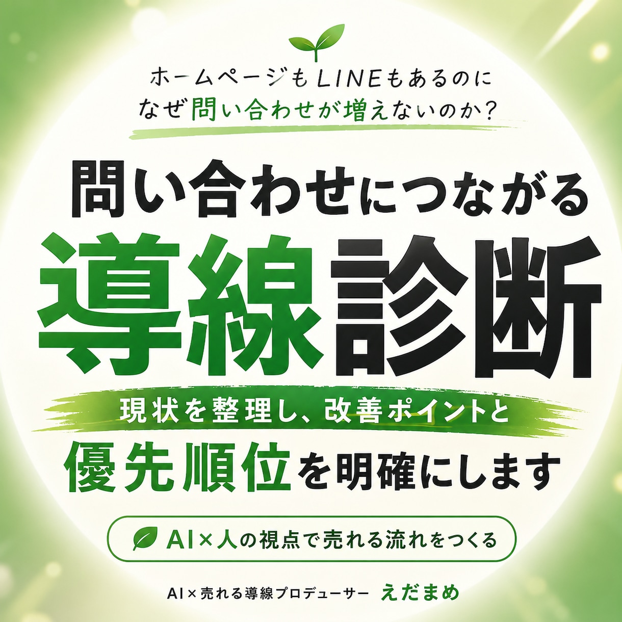 問い合わせにつながる導線かを診断改善点を整理します お客様が自然に問い合わせしたくなる流れを、一緒に整理します。 イメージ1