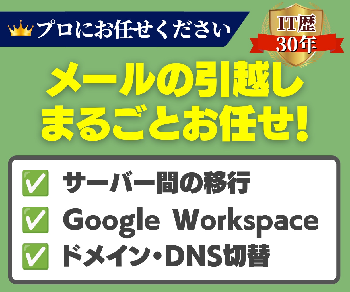 メール移行・引っ越し承ります IT歴30年・総実績490件超のプロがDNSまで一括対応 イメージ1