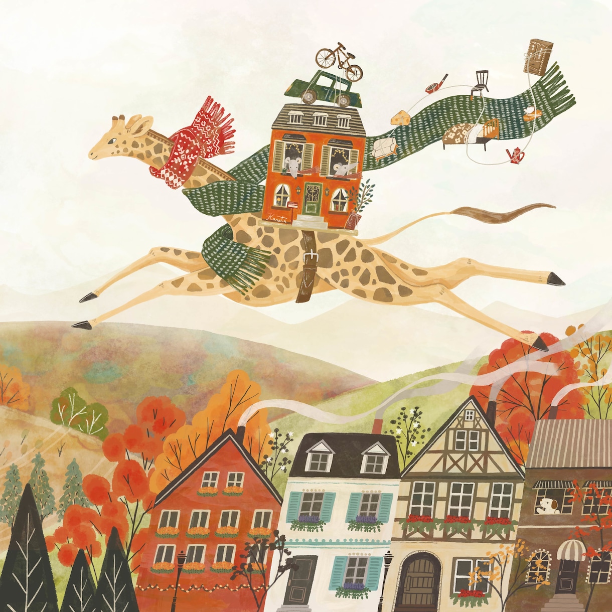 商用可！アナログ風・絵本風背景ありイラスト描きます 書籍・アプリ・WEBサイトに！動物・植物などの情景イラスト イメージ1