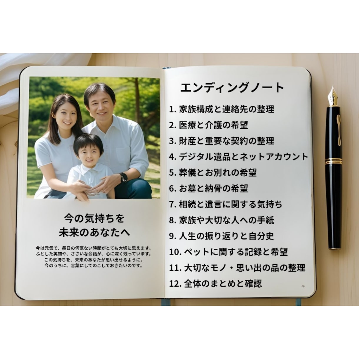 想いをのこす終活ノート、AIでお手伝いします 気持ちを整理して、家族に想いを伝える準備を【プロンプト販売】 イメージ1
