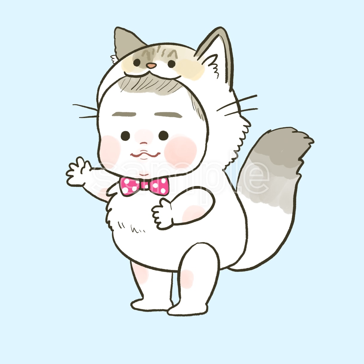 子供×動物着ぐるみアイコン描きます 好きな動物やペットの着ぐるみを着たアイコンです♡ イメージ8