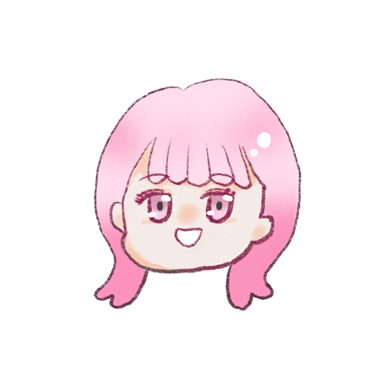 やわらかい雰囲気の似顔絵描きます かわいい似顔絵(アイコンにもできる)を描きます イメージ1