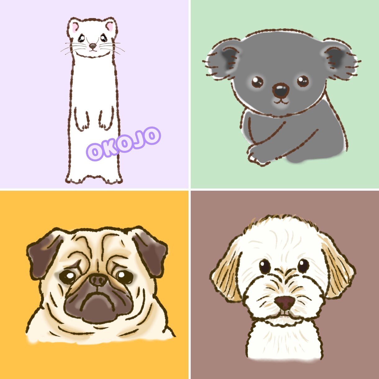 うちの子のデフォルメイラストを描きます うちの子を、可愛いイラストにしてアイコンや待ち受け画面に！ イメージ1