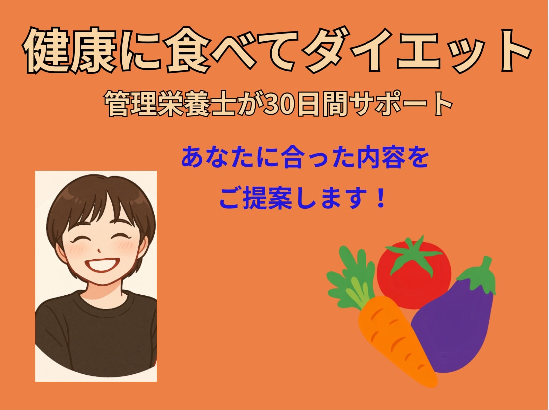 食事内容を見直して、痩せやすい身体を目指します 食事のみで体重減少できるようにコツを掴みましょう！ イメージ1