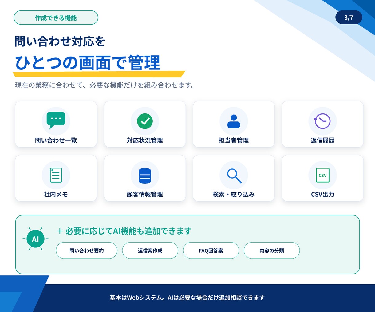 問合せ対応の時間を減らすWebシステムを作ります 【サンプル無料作成】問い合わせ対応をまとめて時短化 イメージ3