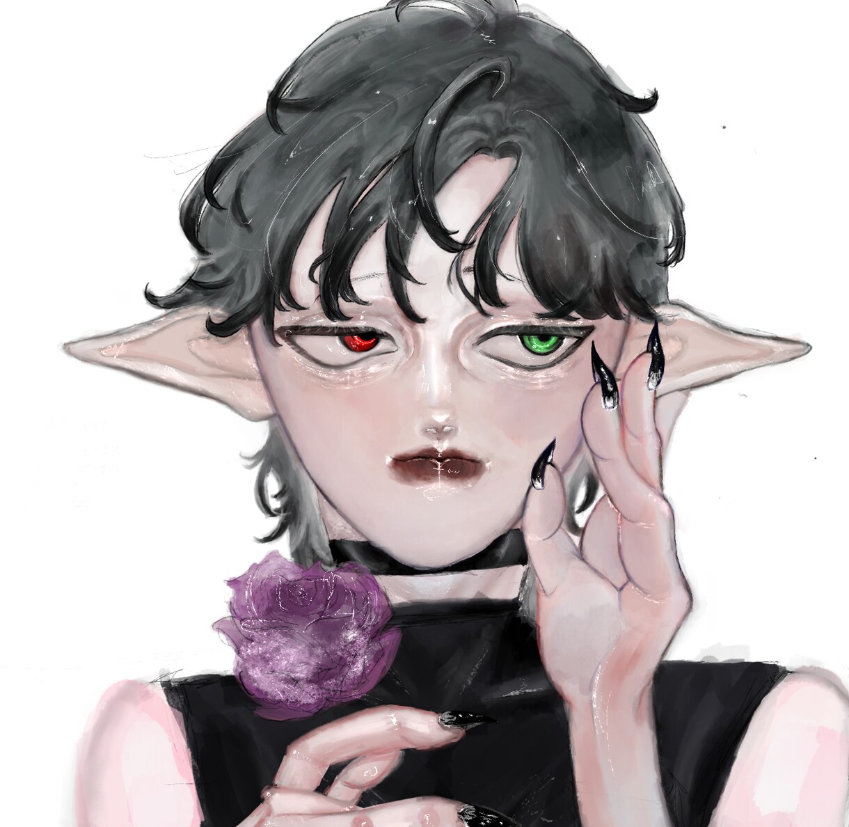 SNS･配信用キャラクターイラスト制作します 儚く、中性的なイラストをアイコンや1枚絵にしてお届けします イメージ1