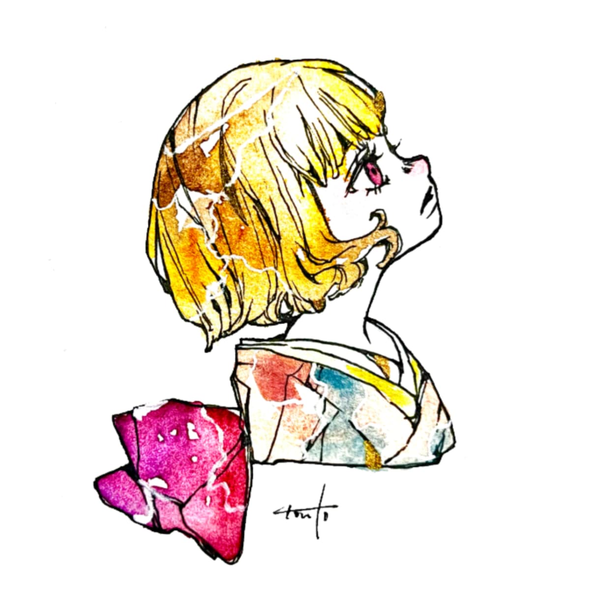 歌ってみた用のオリジナルサムネを描きます アナログで差別化必須⭐︎SNSでの宣伝サービスもします！ イメージ10