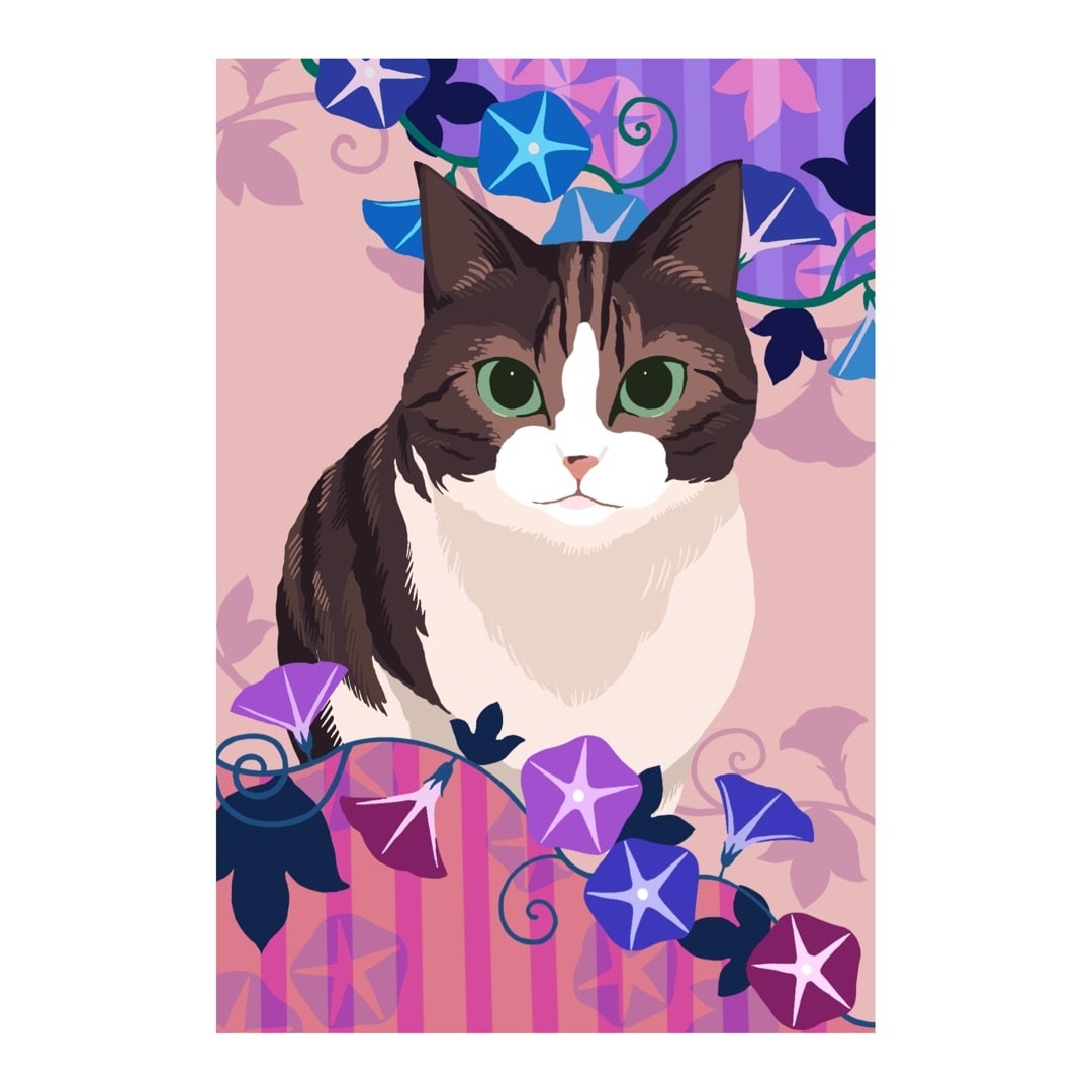 あなたのペットをお好きなお花と共に描きます SNSアイコンやプレゼントにどうぞ イメージ2