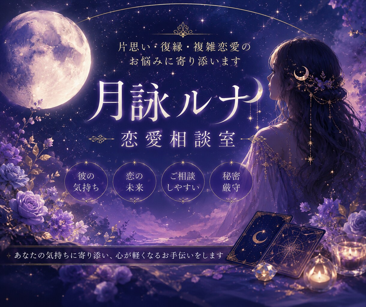 彼の気持ちや本音を優しく読み解きます 恋愛の不安や迷いに寄り添い丁寧に鑑定します イメージ1